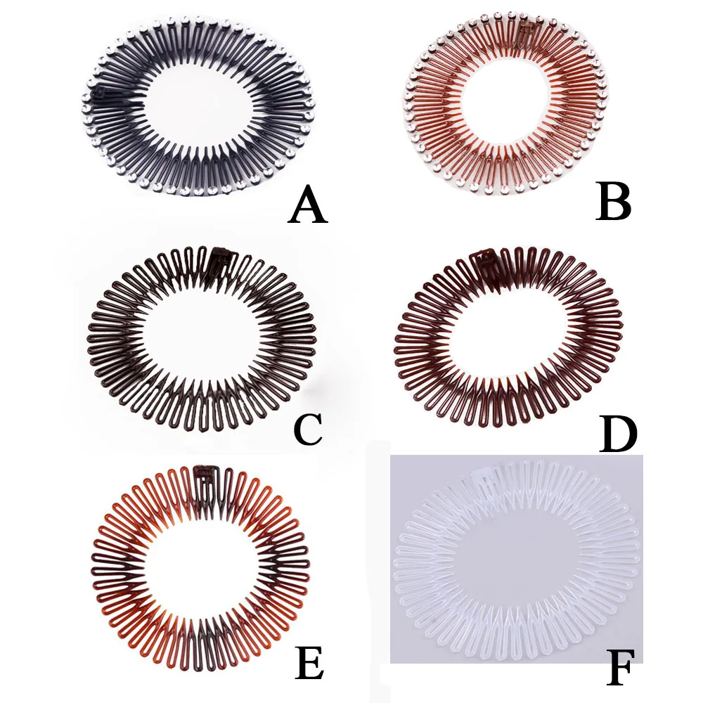 

1PC Plastic Full Circle Stretch Diamond Flexible Comb Teeth Headband Hair Band Clip Face Wash Fixed Hair Accessories