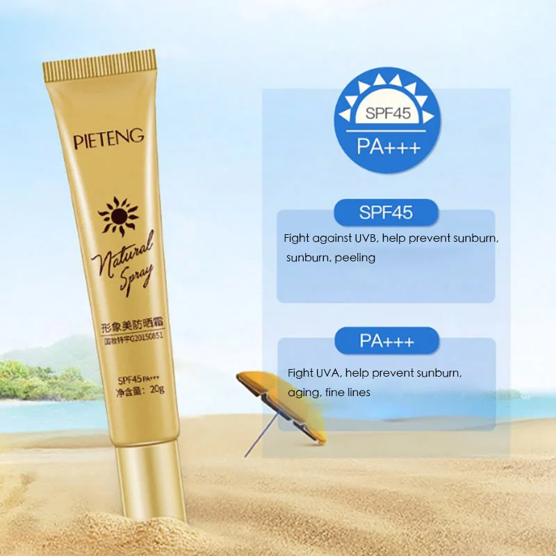 Солнцезащитный крем Sunblock с SPF 45 увлажняющий антивозрастной WH998 | Красота и