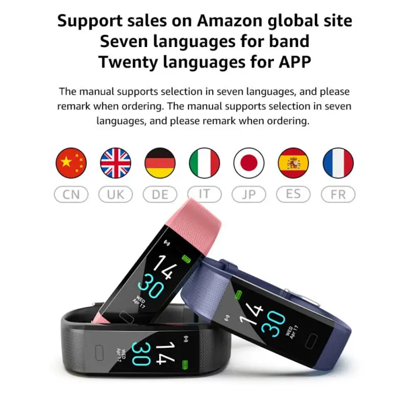 

2021 NEW S5 IP68 Waterproof Smartwatch Measure Heart Rate Blood Pressure Blood Oxygen Temperature Sports Bracelet Wristband