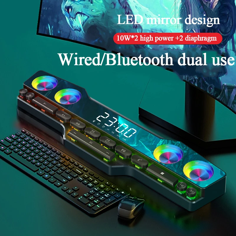 Bluetooth беспроводная звуковая панель 16 Вт Bluetooth-Колонка 5 0 компьютер 4D стерео