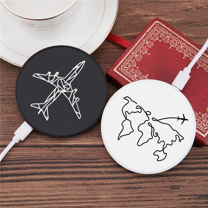 Карта мира путешествия Беспроводное зарядное устройство для Iphone портативное