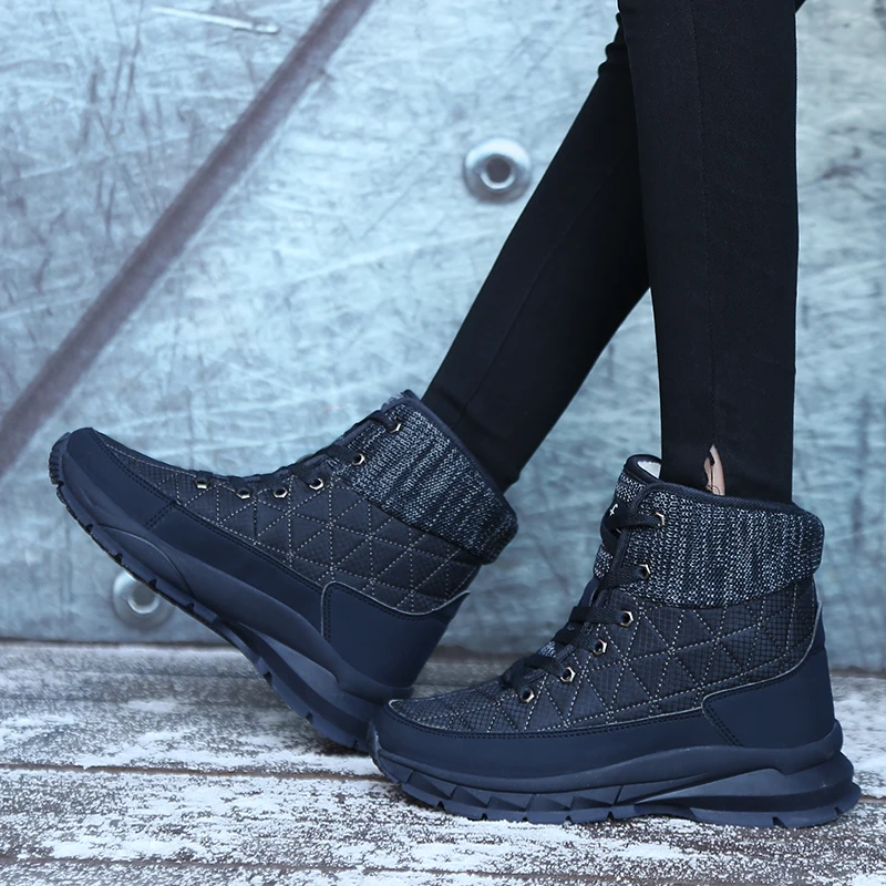 

SKRENEDS Women Snow Boots Winter Warm Boots Thick Bottom Platform Waterproof Ankle Boots For Women Thick Fur Cotton Shoes Size