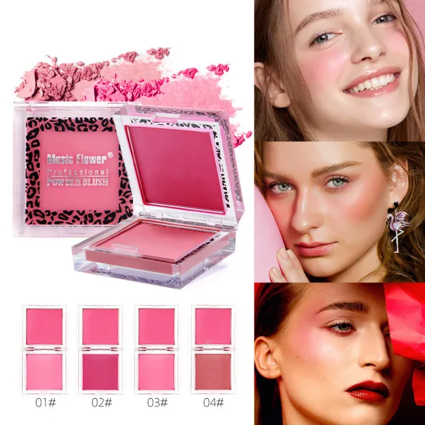 

Music Flower Yin Le Hua Double Color Blush Baked Blush Wholesale Petal Square Long-lasting Waterproof M3077 Makeup Gift for girl