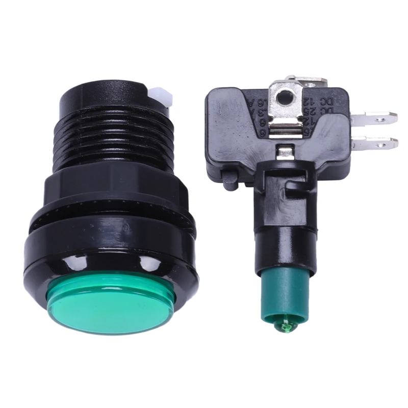 Зеленый светодиодный 24 мм диодный Круглый кнопочный w концевой переключатель для