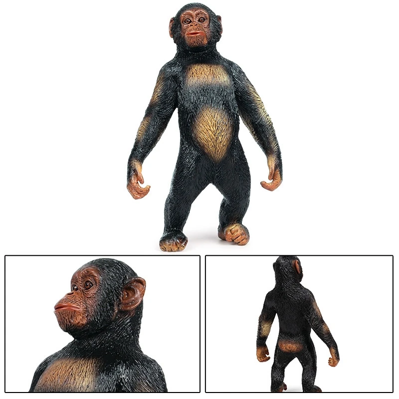 

PVC Model Wild Chimpanzee Simulation Animal Orangutan Finished Goods DIY Animal Zoo Toy for Children