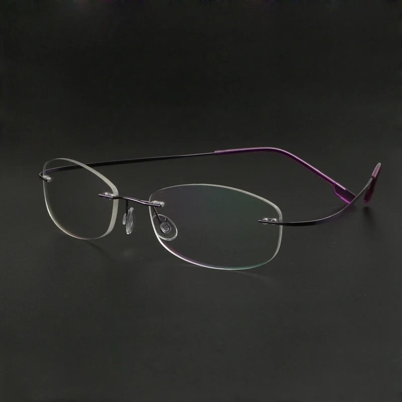 Classic Optical Myopia Presbyopic Glasses Titanium Alloy Rimless Frame Women Female Ultal Light Prescription Eyewear |