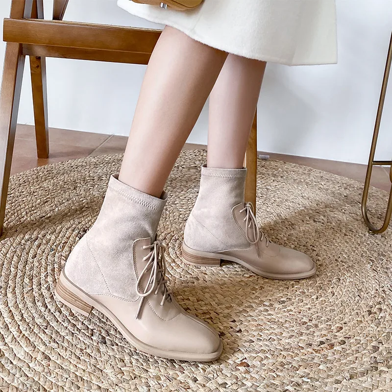 

FEDONAS Fashion Ankle Boots For Women Round Toe Genuine Leather Low Heels Shoes Woman 2021 Fall Party Wedding Chelsea Boots