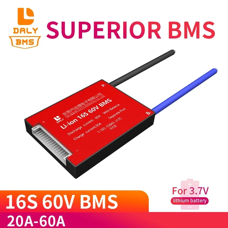 Защитная плата Daly BMS для литий ионных батарей 16S 60V 15A 20A 30A 40A 60A 18650 PCM|Аксессуары