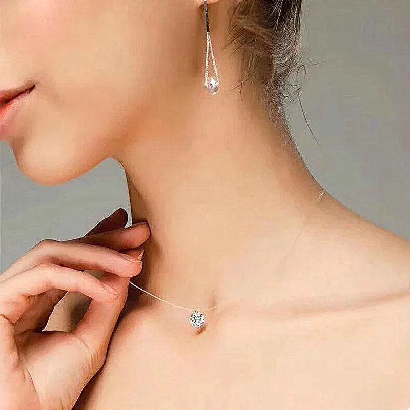 Горячая Распродажа товар 2018 прозрачная леска ювелирное ожерелье до ключиц