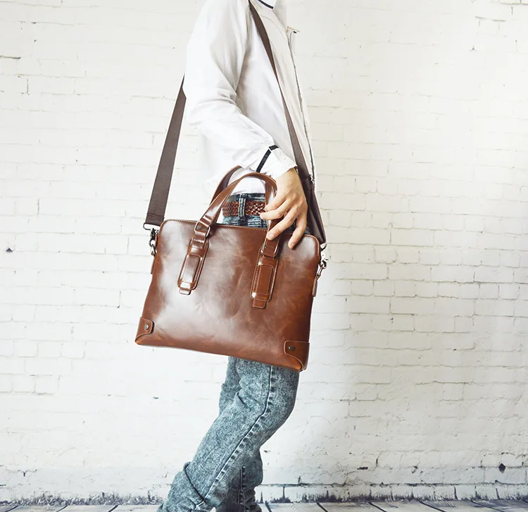 Мужской деловой офисный портфель брендовая сумка из искусственной кожи для