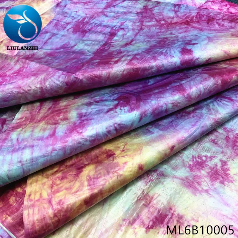 

LIULANZHI african bazin fabrics 5yards/lot bazin broderie Tie-dyed fabric for clothes High quality nigerian bazin lace ML6B100