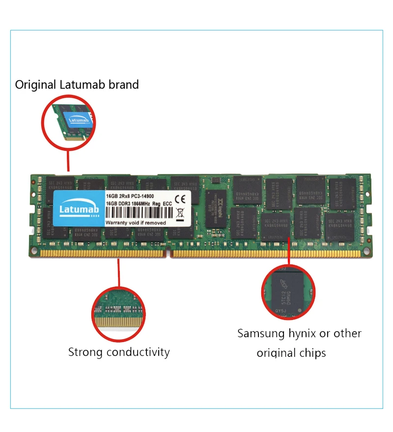 Серверная память Latumab 16 ГБ 32 64 DDR3 1866 МГц PC3 14900 REG ECC ОЗУ для ПК модуль оперативной