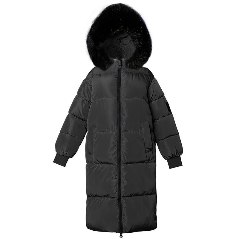 Большой Мех зимнее пальто Женская куртка новинка 2019 с капюшоном парка теплая