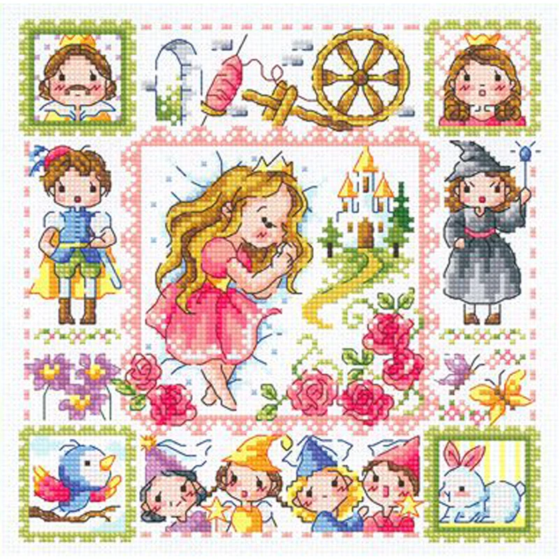 Золотая коллекция милый набор счетных крестиков Спящая красавица Сказочная