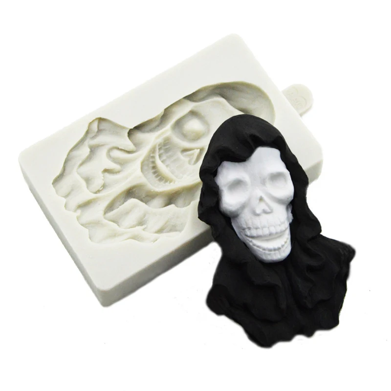 SHENHONG Halloween Fondant Cake Mold Gum Paste Sugar Craft Chocolate Skeleton Ghosts Pumpkin Demon Clown Pattern Silicone Mould | Дом и сад