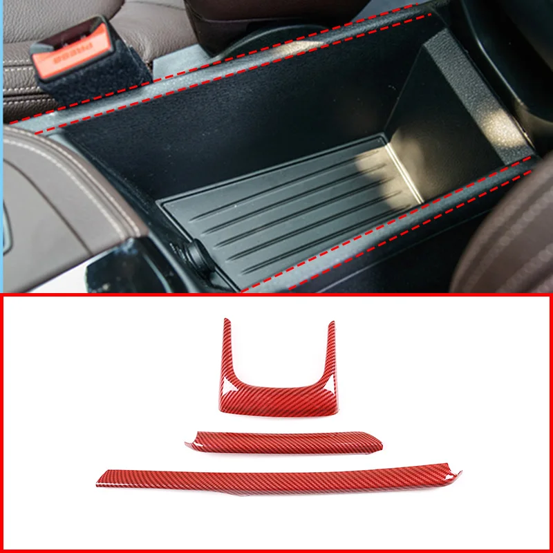 

Комплект из 3 предметов, красный выхлопной трубы из углеродного волокна для BMW X1 F48 2016-20, АБС-пластик, автомобильный Украшение коробки подлоко...