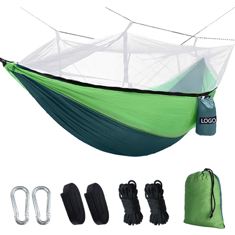

Camping Double Hammock With Mosquito Net Sleep Swing Tree Bed Garden Backyard Furniture Hanging Double Hammocks Chair Hangmat