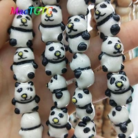 5pcs cute panda shape ceramic beads for jewelry making necklace bracelet 20x15mm hand painted panda ceramic beads wholesale