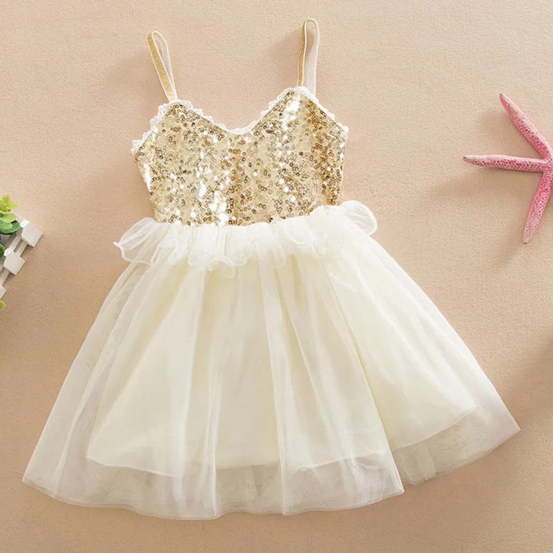 Toddler Girls Sling Dress Sequined Infant Baby Lace Birthday Party Little Sleeveless Princess Costume 0-6Y | Детская одежда и