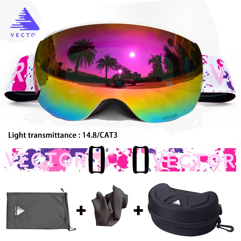 Color 6 OTG характерный принт ремень лыжные очки зимние очки мужские Skibrille Анти-туман сноуборд лыжи женские солнцезащитные очки, для занятий спортом на открытом воздухе - Цвет: Color 6