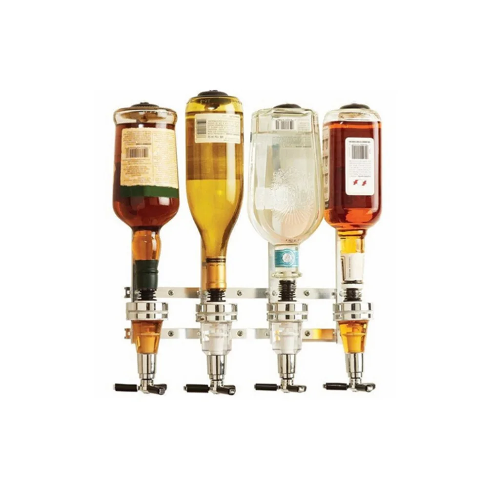 

6-Bottle Dispenser Wall Mounted Bottle Beverage Stand Wall Bracket Drink Beer Dispenser