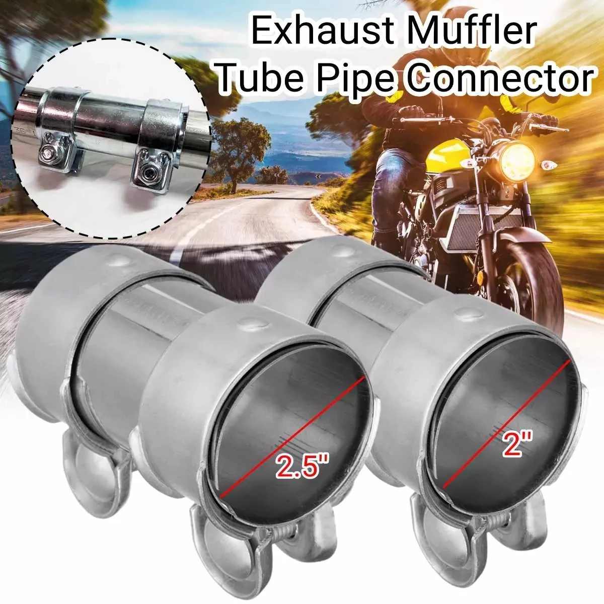 

2" Tri Car Exhaust Pipe Clamp Clip Tail Exhaust Tube Muffler Connector Joiner Sleeve Flanges Accessories Auto Replacement Parts