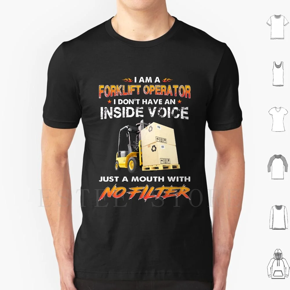 

Forklift Operator Just A Mouth With No Filter T Shirt Diy Big Size 100% Cotton Forklift Truck Forklift Driver Forklift Forklift