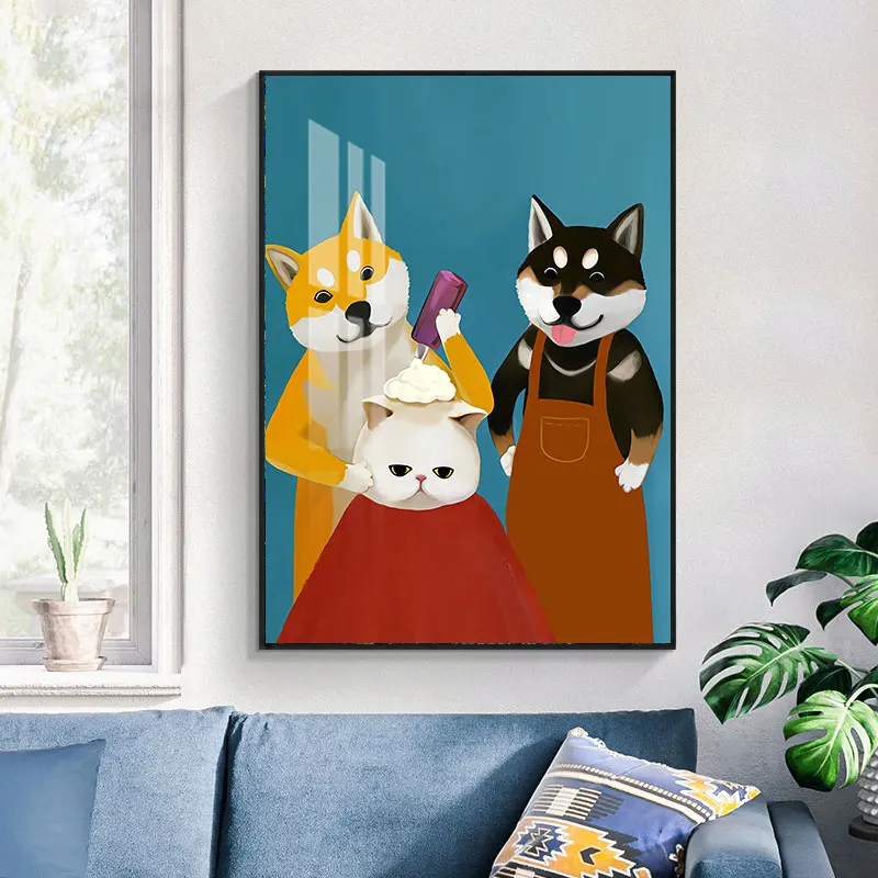 

Popular Animals Cute Pets Wall Art Canvas Paint Abstract Nordic Posters Minimalist Living Room Decor21-0202-8