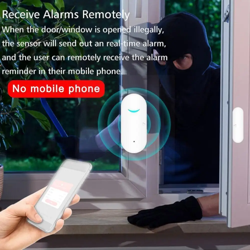 

Home Smart Wifi Deur Sensor Deur Open/Gesloten Detectoren Google Home Alarm & Security For Alexa Werken Magnetische Raam T4J6