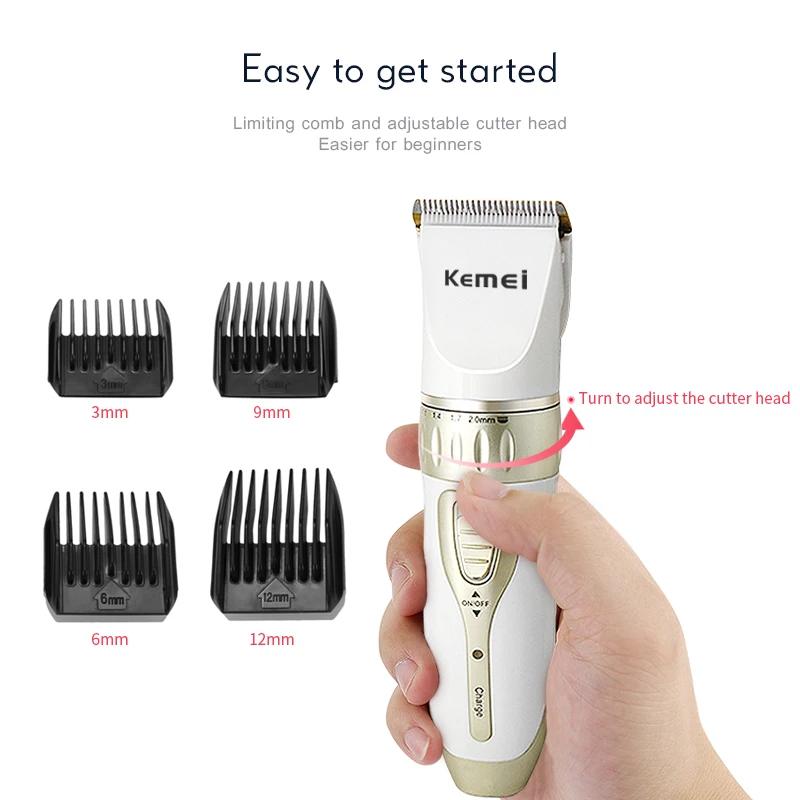 Kemei профессиональная машинка для стрижки волос Электрический триммер мужчин