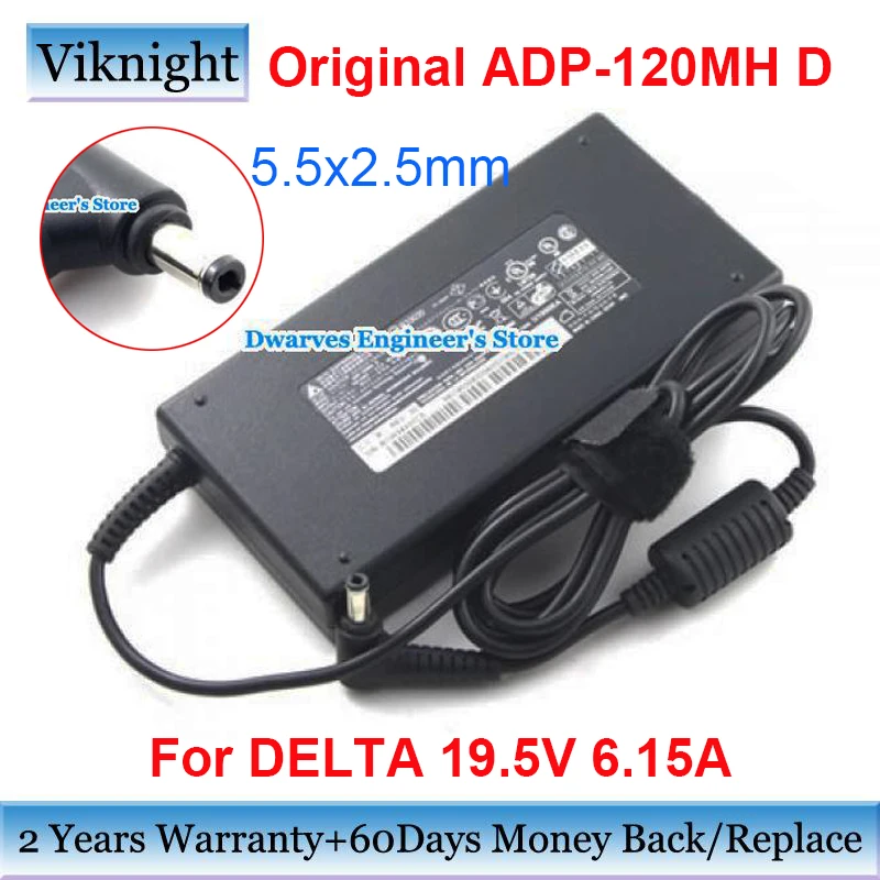 Original Laptop Charger 19.5V 6.15A 120W A12-120P1A For SAGER N155SD W370ST NP6350 NP6370 NP6658 NP6678 NP6852 Power Supply