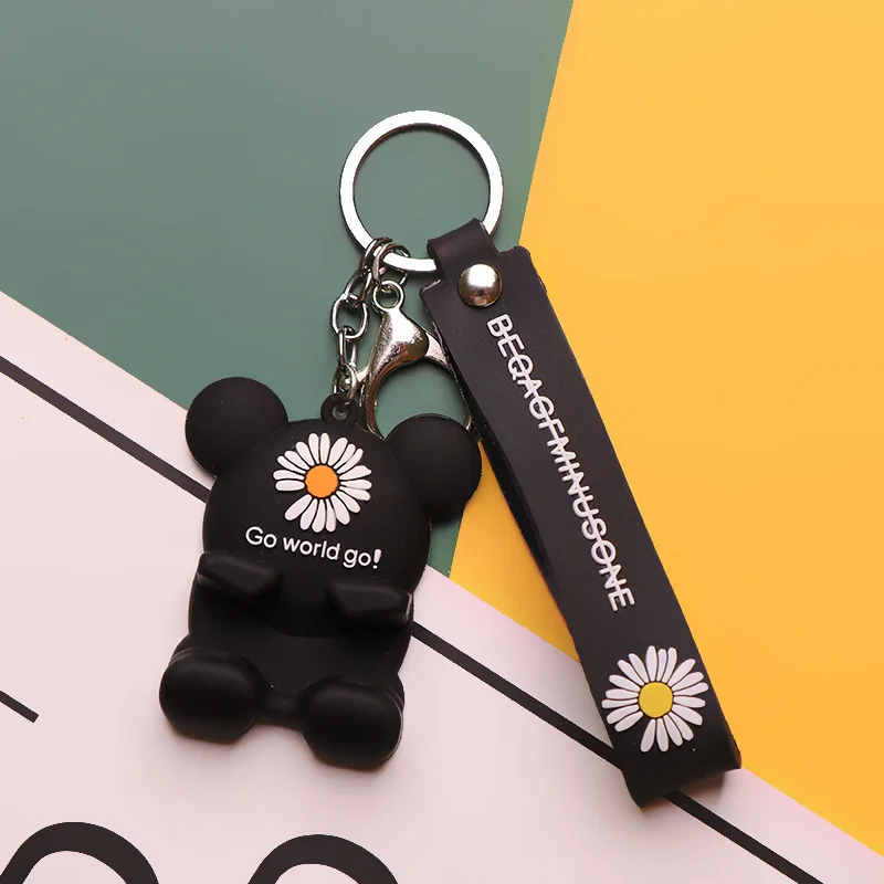 

Small Daisy Mobile Phone Holder Drip Plastic Key Chain New Style Cartoon Key Chain Exquisite Car Keyring Bag Pendant Trinket