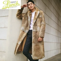 long winter men mens natural rabbit coat warm overcoat real fur jacket fashion luxury coats 1712 kj4441