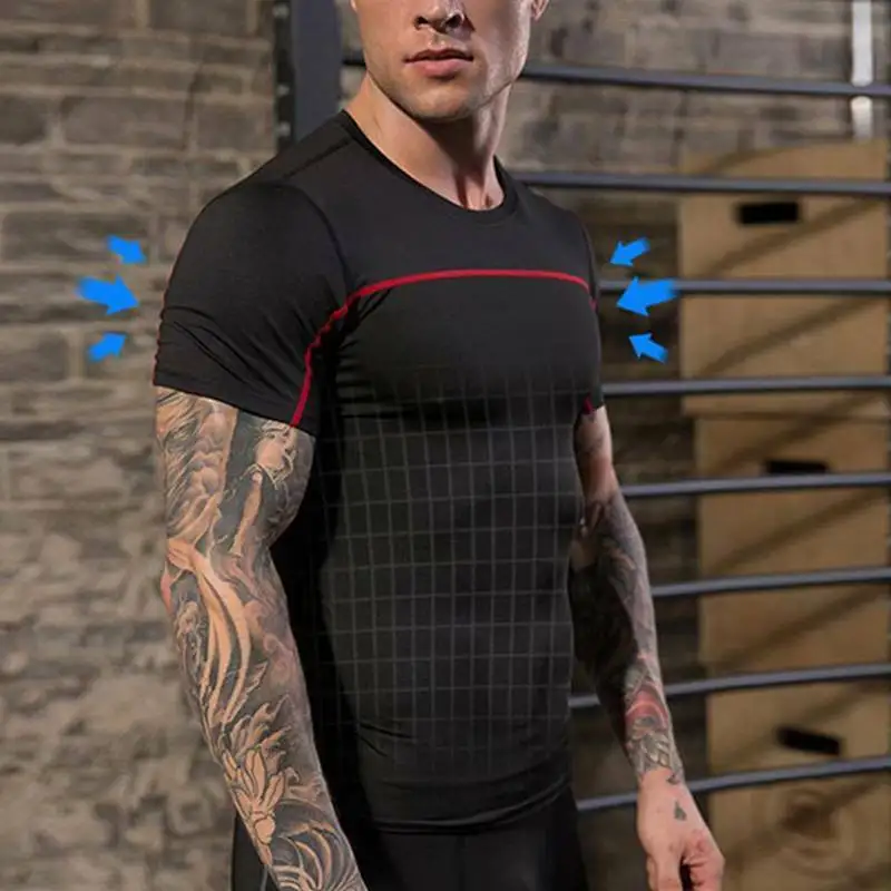 

Mens Breathable T Shirt Muscle Tee Blouse Top Night Running Jogging Reflective