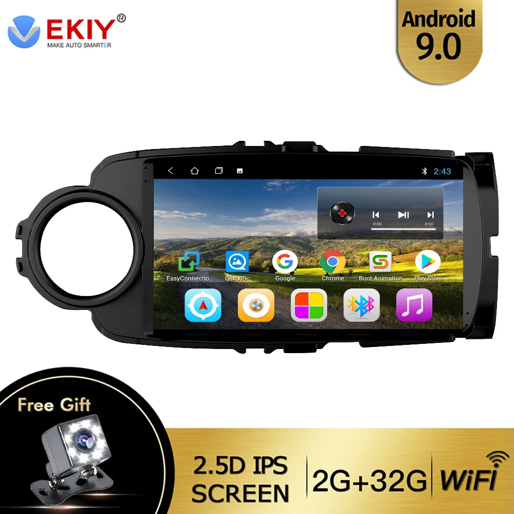 

EKIY Android 9,0 автомобильный Радио плеер для Toyota Yaris 2012-2017 WIFI GPS Навигация стерео видео Авторадио DSP Carplay головное устройство