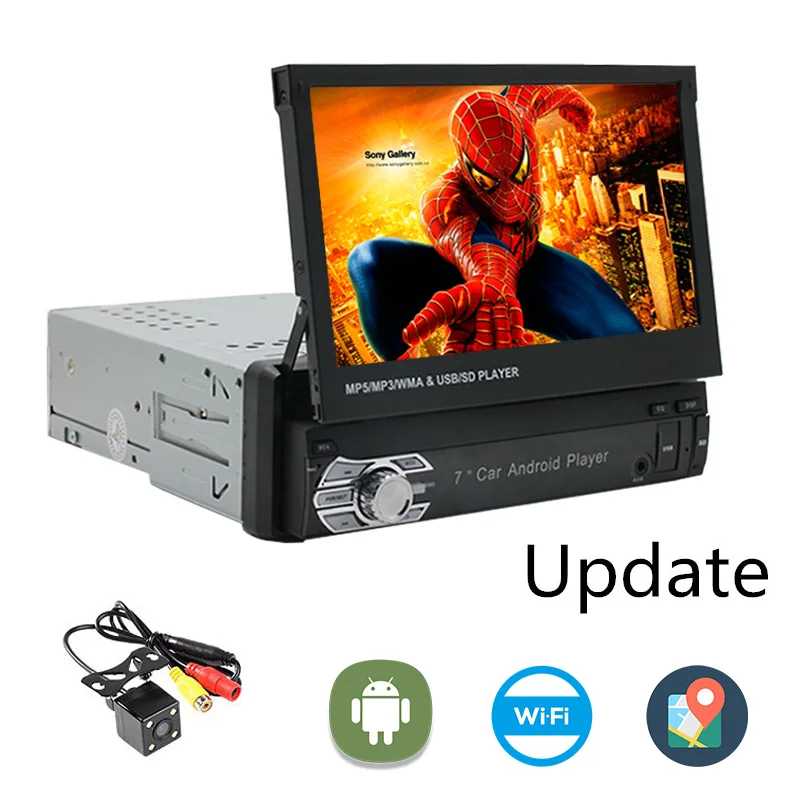1 Din стерео радио MP5 MP4 плеер 7 дюймов HD сенсорный экран Поддержка bluetooth Камера заднего вида TF/FM/USB/AUX Mirrorlink мультимедиа - Цвет: 9601A with camera