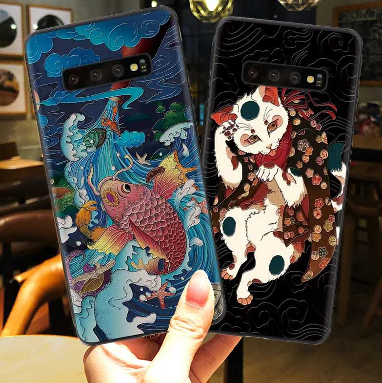 3D Тотем рельефный чехол для Samsung Galaxy A7 A9 S7 край S8 S9 S10 плюс A6 A5 A10 A30 A50 A70 Note 8 9 бант из ленты TPU с изображением