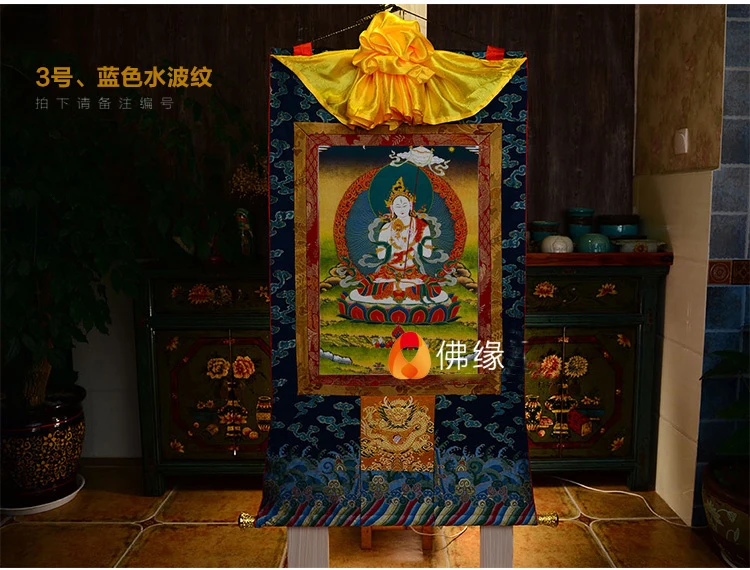 Kopen Hoogwaardige Boeddhisme Thangka Thuis Altaar Muur Decor Art Silk Gdugs Kar Witte Paraplu Boeddha Thang-Ga Schilderen Boeddhistische Grote