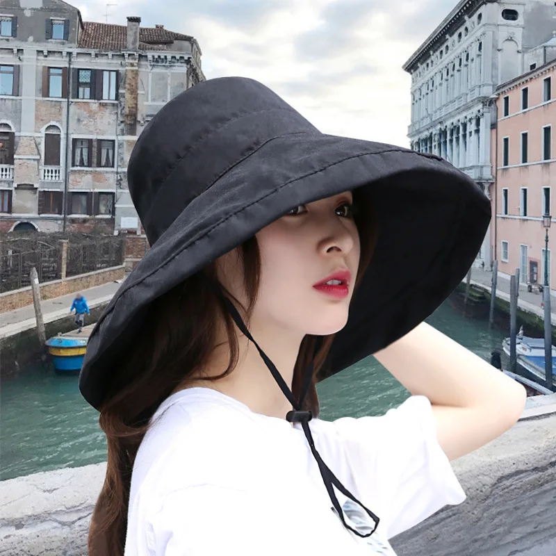 

Summer Sunscreen New Foldable Bucket Hat Female Outdoor Fishing Camping Hunting Unisex Cool Sunscreen Fisherman Hat Hip-hop Hat