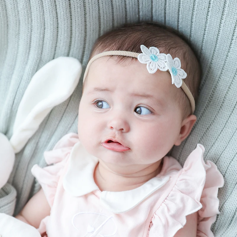 Тюрбан для маленьких девочек Изысканная повязка на голову с цветами фиолетовые