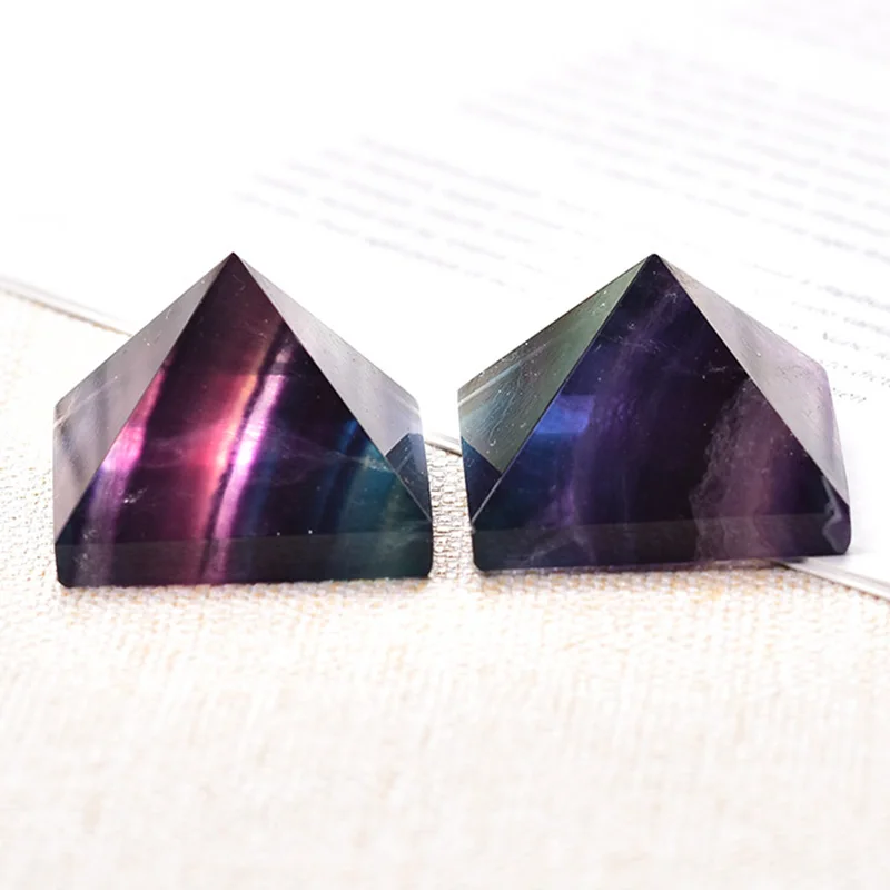Натуральный флюоритовая Хрустальная пирамида кварца излечивающая Камень Чакра