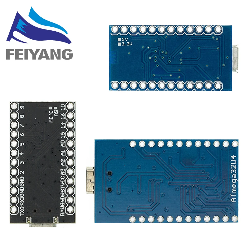 100 шт. Pro Micro ATmega32U4 5 в 16 МГц Замена ATmega328 для arduino ATMega 32U4 Mini с 2 рядным контактным