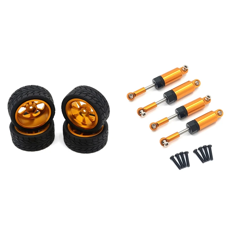 

65 мм металлический обод колеса + высокое сцепление резиновые шины для Wltoys 144001 A959 A959-B 124019 & амортизатор