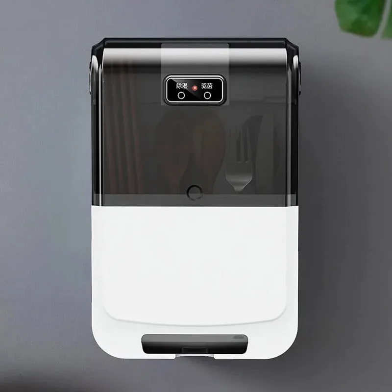 

Smart Sterilization Chopstick Holder Wall Mounted UV Tableware Sterilizer Disinfection Box Drainer Kitchen Cutlery Storage Box