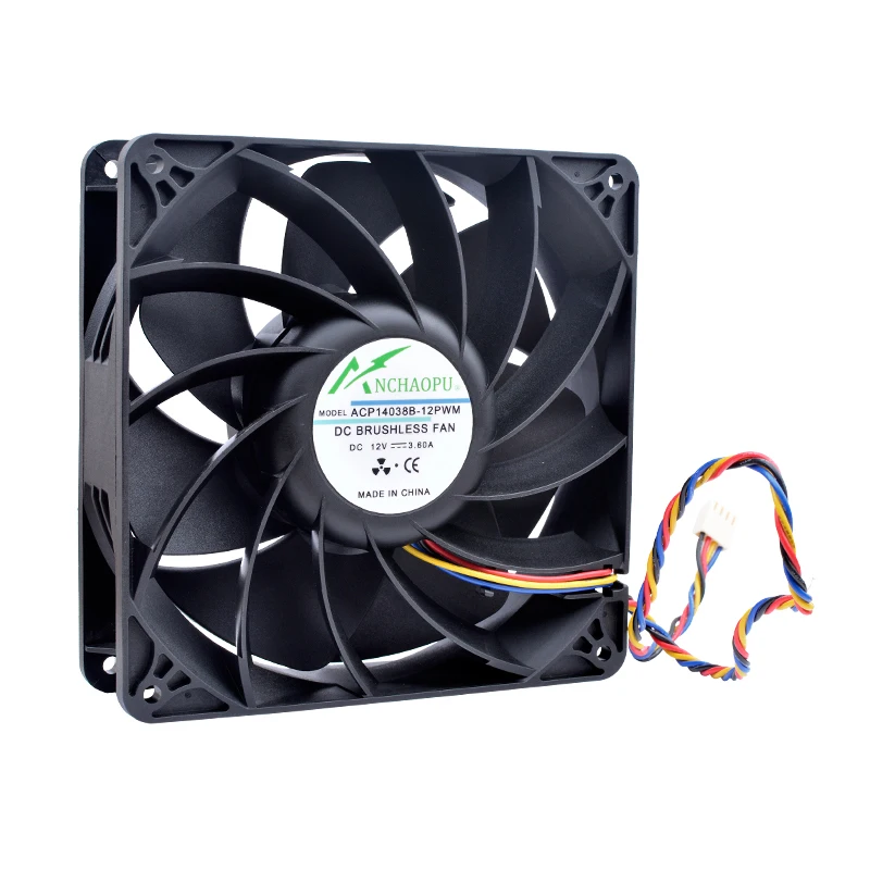 ACP14038B-12PWM 140x140x38 мм (14 см) 140mm вентилятор DC12V 3.60A 4 линии pwm Скорость управления