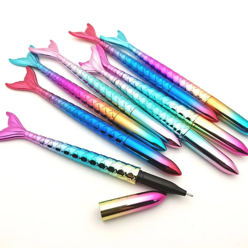 

Creative Color Beautiful Fishtail Shape Gel Pen Cartoon Fish Styling Pen Student Small Fresh Girl Gradient Color Fish Tail
