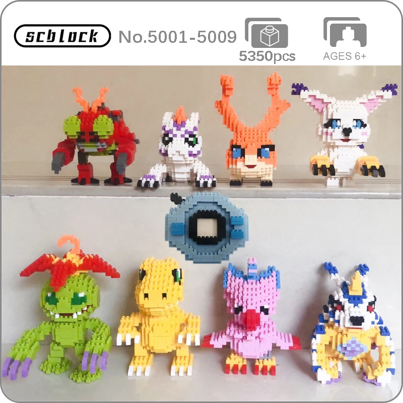 SC Digimon Agumon Gabumon Piyomon Tentomon Palmon Patamon Tailmon Цифровой Монстр алмазные мини-блоки кирпичи