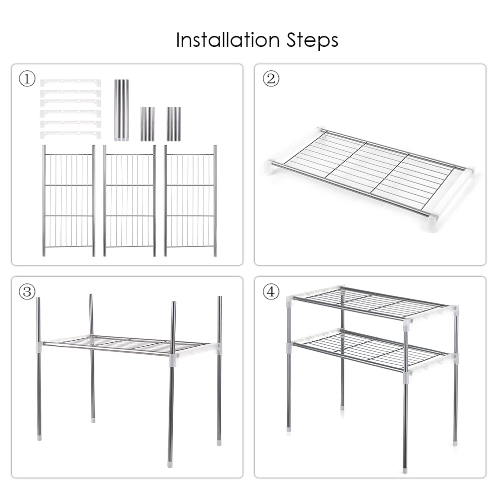 2 ярусная/3 ярусная Полочка для микроволновой печи кухонная полка органайзер