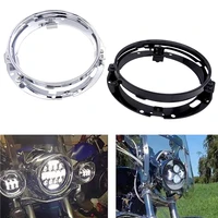 1 pcs motorcycle 7 inch round led headlight mounting bracket ring blacksilver holder brackets for harley jeep wrangler jk tj