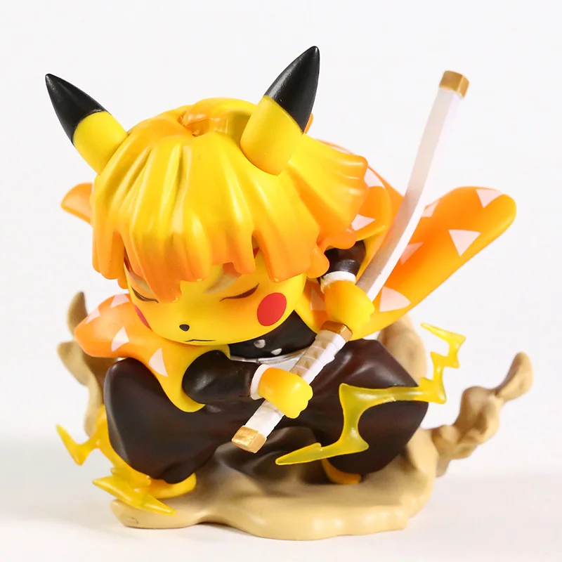Игрушечная модель из ПВХ для косплея рассекающий демонов Zenitsu Agatsuma Pikachu | Игрушки